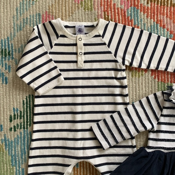 Petit Bateau His & Hers Striped Outfits 6 months - Picture 3 of 8